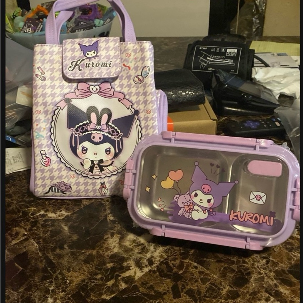 Kuromi Purple Bento Box and Lunch Bag Set